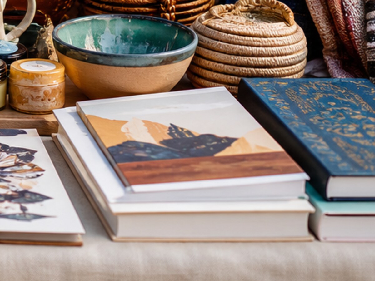 Prairie Postcard Set styled on a warm Souk market table