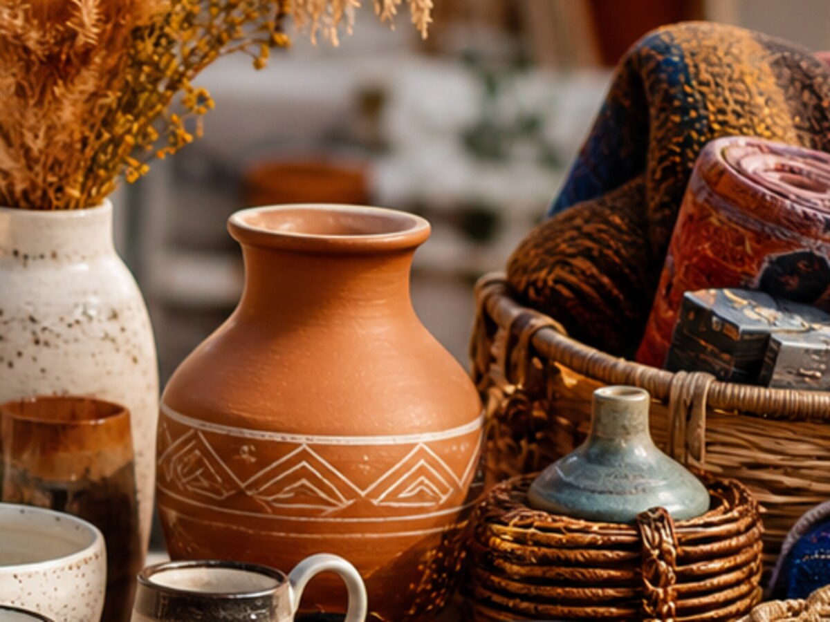 Saffron Tile Incense Dish styled on a warm Souk market table
